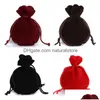 Bijoux pochettes sacs 10 pièces 2 tailles calebasse emballage Dstring Veet pochette Sachet sac cadeau pour les choses fête perle conteneur Stor Otpxs