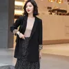 بدلات نسائية Casaco Feminino 2023 Spring Autumn Bink Black Blazer Suit Suct Jacket Women Ladies Jackets Long Sleeved Blouse Coat Female