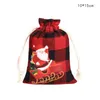 Décorations de noël joyeux Plaid sacs-cadeaux sac de bonbons pour la maison ornements de noël Navidad fête fournitures Noel 2023