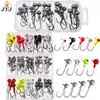 Fishing Hooks JYJ a box 1g 1.5g 2g 3g 3.5g fishing hook jig round head hook with mix colors fishing tackle hook for soft grub worm baits 230516