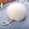 Клавины ручной работы меховой мяч Pompom Пушистые женщины для брелок Keyring Diy Сумка Сумка подруга подруга аксессуары подарок оптом роскошь