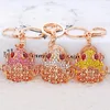 Keychains Cute Rhinestone Crystal Coin Money Frog Toad Keychain Animal Key Chain Ring Holder Bag Pendant Accessories Keyring