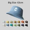 Wide Brim Hats Bucket Hats 63CM Plus Size Bucket Hats for Men Women Summer Big Head Panama Bob Letter Hip Hop Caps Outdoor Sunshade Sun Fisherman Hat 230516