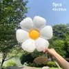 Party Decoration 5/3/2pcs White Daisy Flower Foil Balloons Kids Birthday Present Sunflower Helium Balloon Wedding Baby Shower Po Props