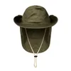 Buitenhoeden mannen emmer hoed met sjaal zomer gezicht nek bescherming ademende buiten wandelen camping vissen hoed nek flap antiuv zon cap 230515