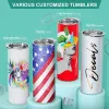 25pcs/carton US Warehouse Sublimation Blanks Tumblers 20オンスステンレス鋼ストレートブランクマグ蓋付きの白いタンブラー0516ギフトマグボトル