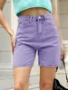 Женские шорты Zhisilao Fashion Solid High Taste Denm Denm Shorts Женщины парни для парня повседневные шорты длиной до колена лето 230516