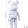 Giochi di film Novità 1000% 70 cm Bearbrick Evade Glue Black. Figure di orso bianco e rosso giocattolo per collezionisti Berbrick Art Work Modello De Dhu7M
