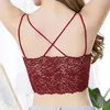 Camisoles Tanks Women Bras Pad Push Up Wireless Lace Bra Top Sexig Bralette Plus Size Fitness Underwear Flower Mönster Underkläder Full Cup