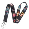 Anime aventure Pirates téléphone portable corde suspendu cou ID U disque carte téléphone portable suspendu étiquette porte-clés Polyester pendentif