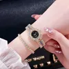 Polshorloges luxe diamant kleine vrouw horloge armband set cadeaubox veelzijdige modekwarts relojes para mujer