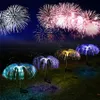 Lampes solaires d'extérieur étanches décoratives en fibre optique pour méduse avec 7 couleurs changeantes, fleurs de jardin, piquet pour allée de patio de cour