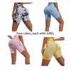 Shorts ativos mulheres amarre corante ioga levantando a cintura alta elástico calça casual sweors sports esportes de fitness correndo preto