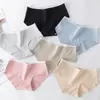Women's Panties 3Pcs/Set Seamless Pure Cotton Panties Mid Waist Solid Underpants Female Four Season Breathable Underwear For Girl Lingerie Brief 230516