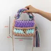 Shoulder Bags Cloth Line Set Hand made by Female Fashion Single Lady Inclined 230426