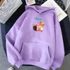 Sweats à capuche femme chaud écureuil dessin animé imprimé BE BRAVE série collège Style décontracté sweat à capuche surdimensionné femme Harajuku sweat Kawaii