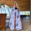 Damskie stroje kąpielowe Blue Eyes Bikini plażowa Tuniky na długą szatę Kaftan de Plage Sarong Swimsuit Cover-S 230516