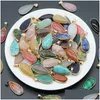 Charms Natural Agate Crystal Halvrecious Stone Waterdrop Gold Border Edge Egg Pendant For Smycken Making Drop Delivery Findi Dhgarden Dh4uh