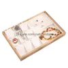 Vassoio per gioielli Pu Leather Bamboo Display Collana Bracciale Bangle Anelli Orecchini Organizer Holder Vetrina Drop Delivery Packaging Otsmi