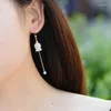 Dingle örhängen naturlig Hetian White Jade Flower Bud Tassel Retro Elegant Fresh Light Luxury Charm Women's Silver Jewelry