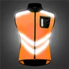 Racing Jackets Men's Reflective Vest Windproof Running Safety Motorcycle Cycling Gilet MTB Riding Bike Bicycle Clothing Sleeveless