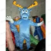 Halloween bleu cerf mascotte Costume Simulation personnalisation thème Animal personnage carnaval adultes fête d'anniversaire tenue fantaisie