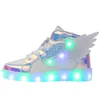 Baskets lumineuses enfants chaussures mode rue hip-hop filles garçons clignotant baskets USB rechargeable chaussures de skate chaussures de sport décontractées 230516