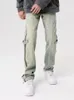 Men's Jeans Men's Fashion Loose Fit Straight-Leg With Zipper Vintage Washed Y2K Pants Mens Baggy Men Clothing