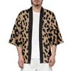 Ethnic Clothing Leopard Printed Kimono Japanese Streetwear Summer Men Women Cardigan Haori Yukata Harajuku Tops Robe Asian Clothes