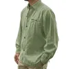 Men's Casual Shirts Europe And The United States Men's Solid Color Long Sleeved Linen Cardigan Shirt Button Lapel Shirt Menls Clothing 230516