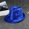 Ball Caps для взрослых и детских унисекс блестящие блески блестки шляпа Dance Fedora Kid Cap Compity Jazz Party Costum