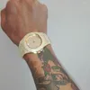 Polshorloges drop ijs-out bling diamant luxe horloge set voor mannen hiphop cubaanse ketting ijskoud kwarts horloges gouden relogio masculino