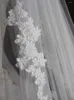 Gelin Peçe Uzun 5 Metre Dantel Kenar Düğün Peçe Bir Katmanlı Bir Katman 5m Beyaz Fildişi Vual Mariage Welon