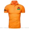 Hommes T-shirts Burkina Faso Polo Hommes Manches Courtes Blanc Marques Imprimées Pour Pays 2023 Coton Nation Équipe Drapeau Casual BFA Burkinabé