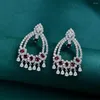 Boucles d'oreilles pendantes SHIPEI Luxe 925 Sterling Silver Ruby Lab Saphir Gemstone Wedding Engagement Fine Jewelry For Women Wholesale