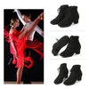 Chaussures de danse DKZSYIM Femmes Salle De Bal Chaussures De Danse Latine Jazz Chaussures De Danse Moderne À Lacets Bottes De Danse Rouge Noir Sport Danse Baskets 230516