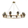 Chandeliers LED Postmodern Crystal Designer Round Chandelier Lighting Suspension Lampen For Dinning RoomLight Luxury