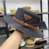 Grote strooien hoed voor heren en dames, designer Beanie cap, merk driehoekige gevlochten strooien schaduwhoed