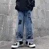 Jeans pour hommes 2023 japon dessin animé Anime fille Graffiti Harajuku hommes Baggy pantalon Y2K droite femmes large Vintage Denim pantalon surdimensionné