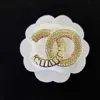 Broche completo de diamantes de imitación de moda de lujo para fiesta de bodas, broche de diseñador de letras, regalo de joyería, broches para mujer