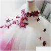 Flower Girls' Dresses Stunning Lace Pearls Flowers Girl Hand Made Little Vintage Pageant Gowns F054 Drop Delivery Party Even Dhowi