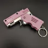 It is possible to use the M1 mini pendant folding rubber band gun with keychain alloy plastic for toy soft bullets between the ages of 8 and 55