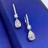 Bengelen oorbellen Water Drop Diamond Earring Real 925 Sterling Silver Wedding For Women Bridal Promise Sieraden Gift