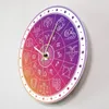 Wanduhren, buntes Astrologie-Kreis-Design mit Horoskop-Zeichen, Acryl-Uhr, abstrakte Astronomie, bedruckte Uhr, modern