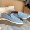 Mäns casual skor LP Loafers Flat Low Top Suede Cow Leather Oxfords Loropiana Moccasins Summer Walk Comfort Loafer Slip On Loafer Rubber Sole Flats med Box EU38-46