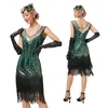 Casual Dresses Women V Neck Beaded Fringed Tassels Cocktail Prom Wedding Party Club Swing Dress Great Gatsby 1920s Flapper Dress Size XS3XL 230515