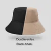 Outdoor hoeden grote zon hoeden mannen zomer dubbele zijde emmer hoed heren pure kleur panama fedoras outdoor visser hoed vizier bassin cap strand hoed 230515