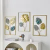 Objetos decorativos Figuras 3pcs Decoração de parede da casa nórdica Metal Ginkgo Leaf Wall Stickers Macmame Wall Hanging Decor Acessórios da sala Decorativa Ledge de parede 230515