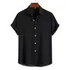 Men's Casual Shirts Large Size 5xl Summer Men's Solid Color Short Sleeved Shirt Oversize Loose Elasticity Casual Black White Quick Dry Silk Shirts 230516