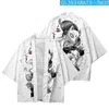 Etnik Giyim Karikatür Çiçek Güzellik Baskısı Beyaz Japon Yukata Çift Kadın Erkek Kimono Hırka Plaj Şortları Günlük Asya Giysileri